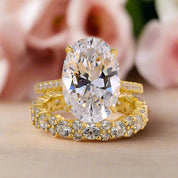 5.0 ct Oval-Cut Yellow Gold Wedding Set-Evani Naomi Jewelry