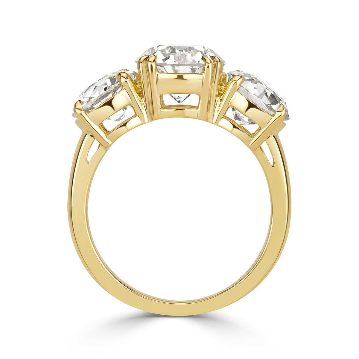 5.00 ct Old European Cut Three Diamond Engagement Ring-Evani Naomi Jewelry