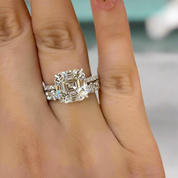 5.5 Ct Asscher Cut White Gold Wedding Set-Evani Naomi Jewelry