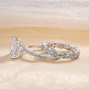 5.5 Ct Asscher Cut White Gold Wedding Set-Evani Naomi Jewelry