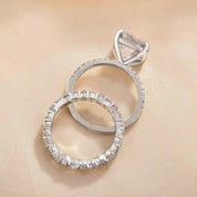 5.5 Ct Asscher Cut White Gold Wedding Set-Evani Naomi Jewelry