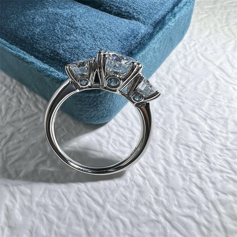 5ct Three Stone Diamond Engagement Ring-Evani Naomi Jewelry