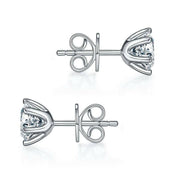 6 Claws Round 2.0 ct Diamond Stud Earrings-Evani Naomi Jewelry