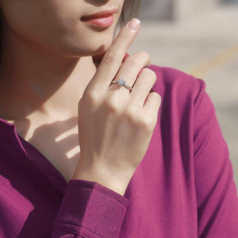 6 Prong 1.00 ct Diamond Solitaire Engagement Ring-Evani Naomi Jewelry