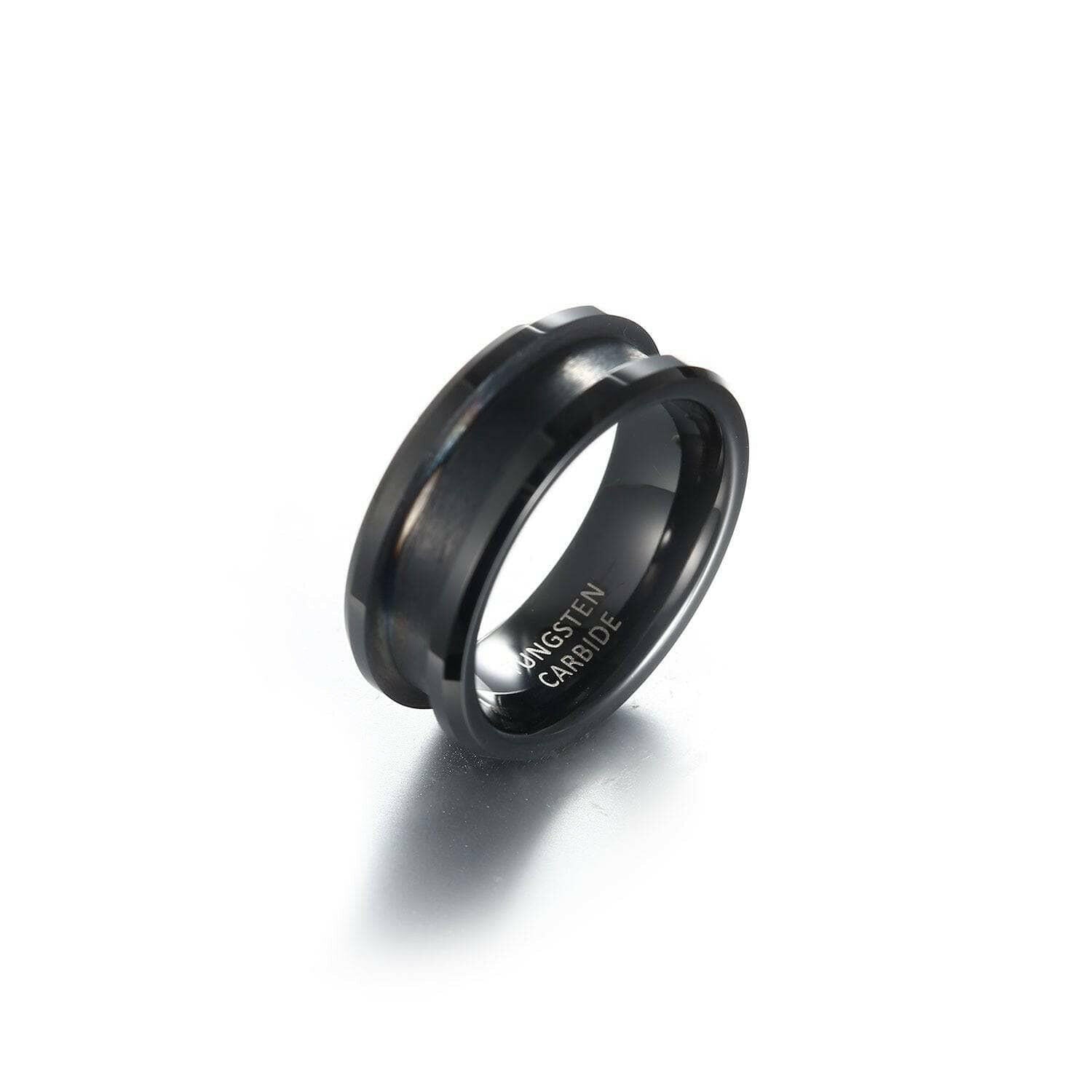 8mm Blank Center Tungsten Wedding Band-Evani Naomi Jewelry