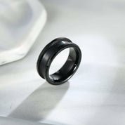 8mm Blank Center Tungsten Wedding Band-Evani Naomi Jewelry