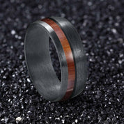 8mm Carbon Fiber Men's Band with Veneer Inlay-Evani Naomi Jewelry