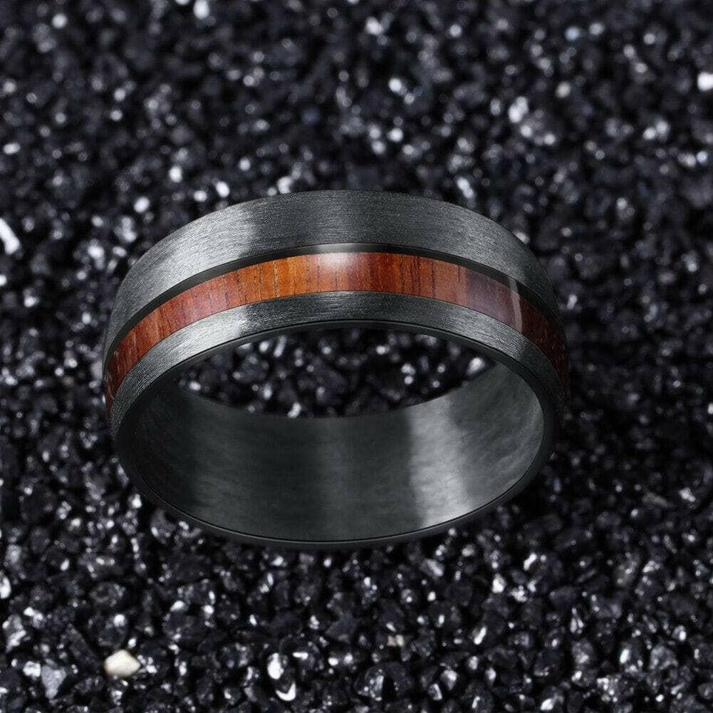 8mm Carbon Fiber Men's Band with Veneer Inlay-Evani Naomi Jewelry
