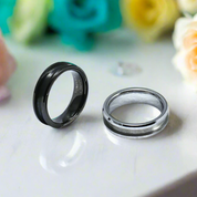 8mm Tungsten Men's Wedding Band with Blank Inlay-Evani Naomi Jewelry