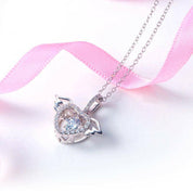 Angel's Wings Dancing Diamond Heart Necklace-Evani Naomi Jewelry
