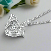 Angel's Wings Dancing Diamond Heart Necklace-Evani Naomi Jewelry