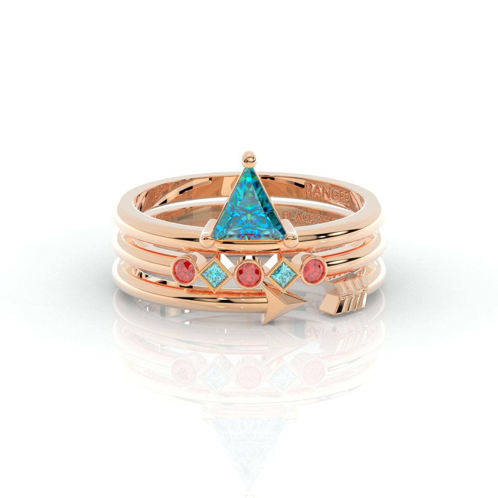 Archers and Rangers Ring Set- Video Game Inspired Rings in 14k Yellow Gold-Evani Naomi Jewelry