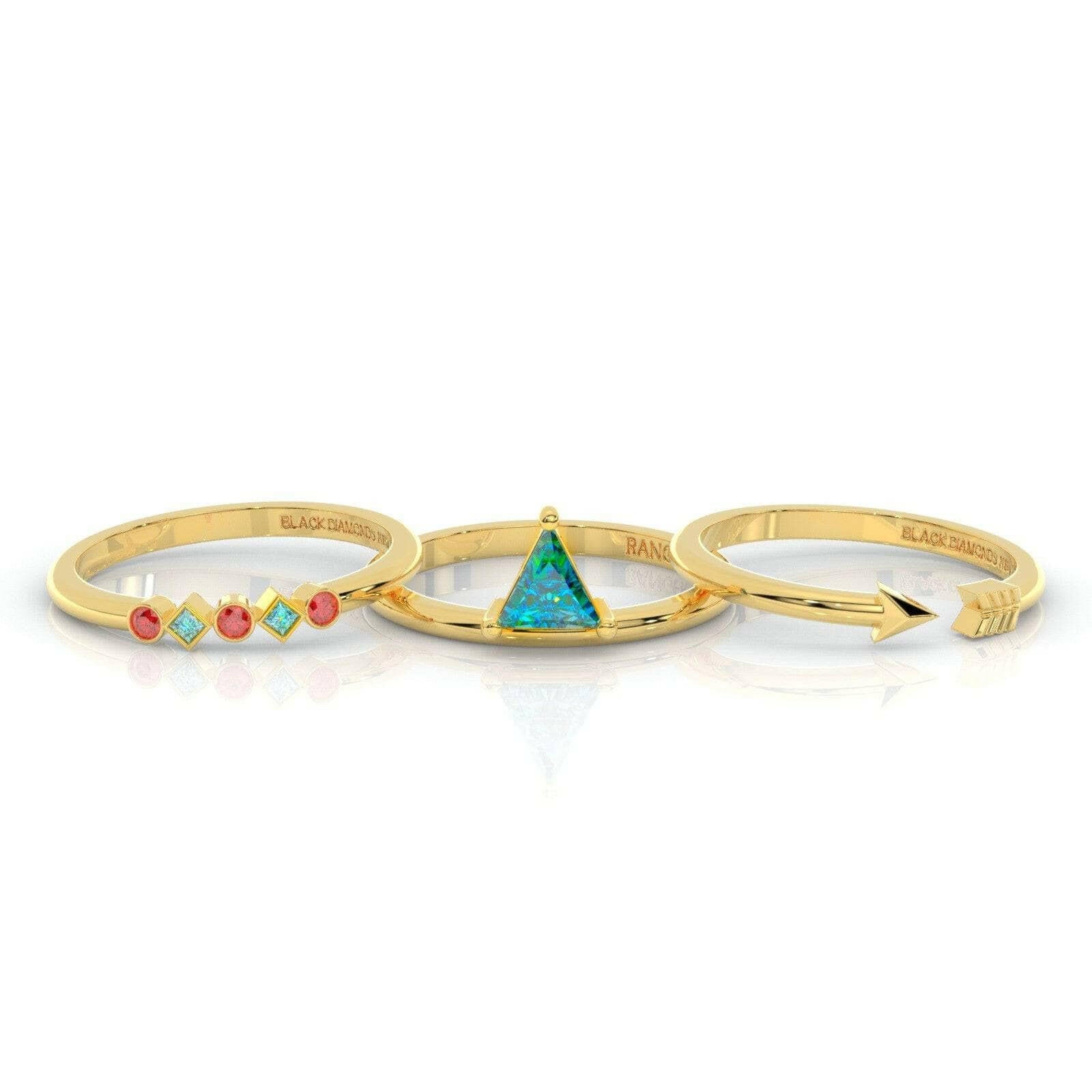 Archers and Rangers Ring Set- Video Game Inspired Rings in 14k Yellow Gold-Evani Naomi Jewelry