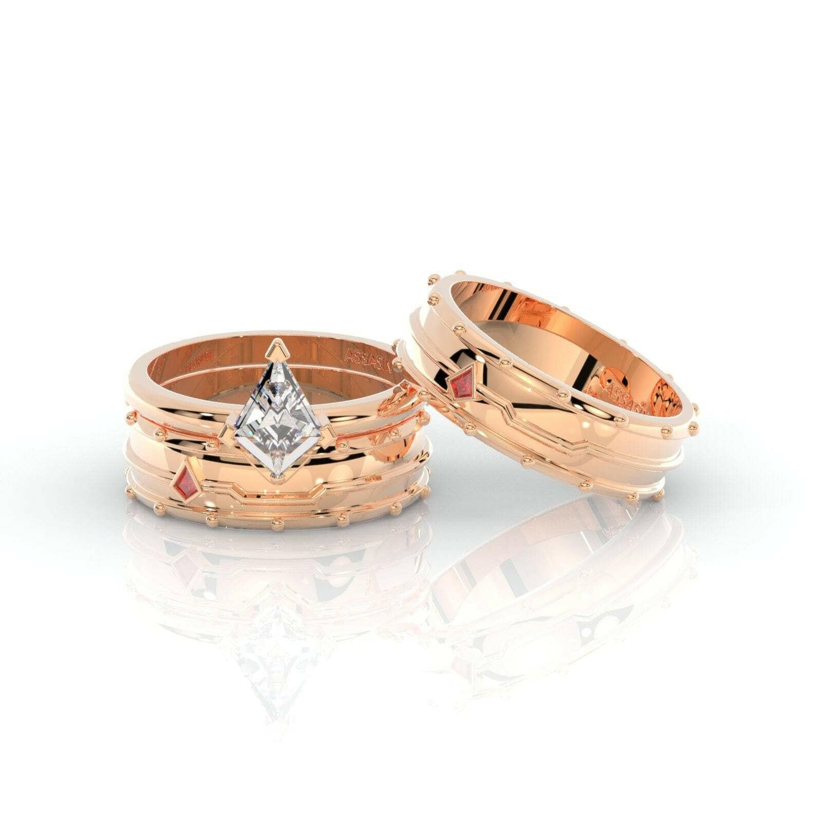 Assasin's Promise Rings (Unisex)- Video Game Inspired Rings in 14k Yellow Gold-Evani Naomi Jewelry