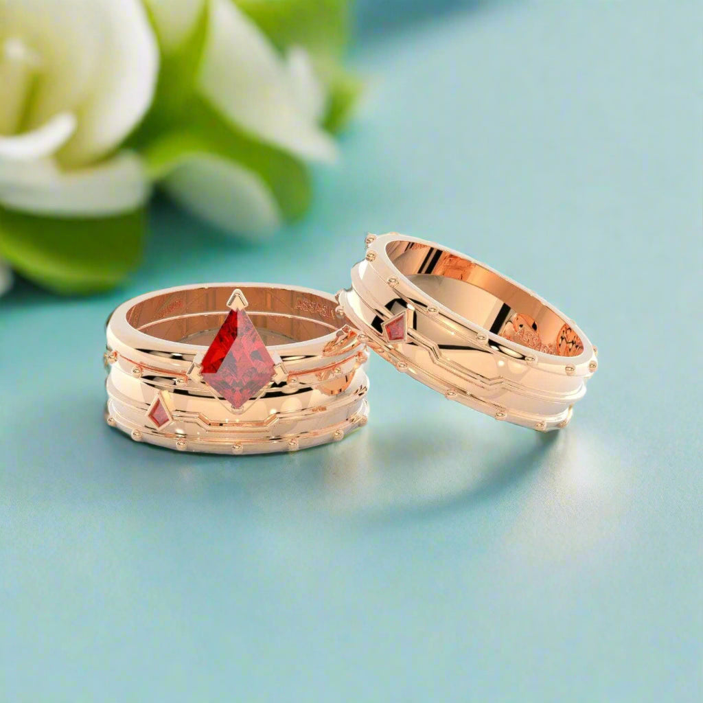 Assasin's Promise Rings (Unisex)- Video Game Inspired Rings in 14k Yellow Gold-Evani Naomi Jewelry