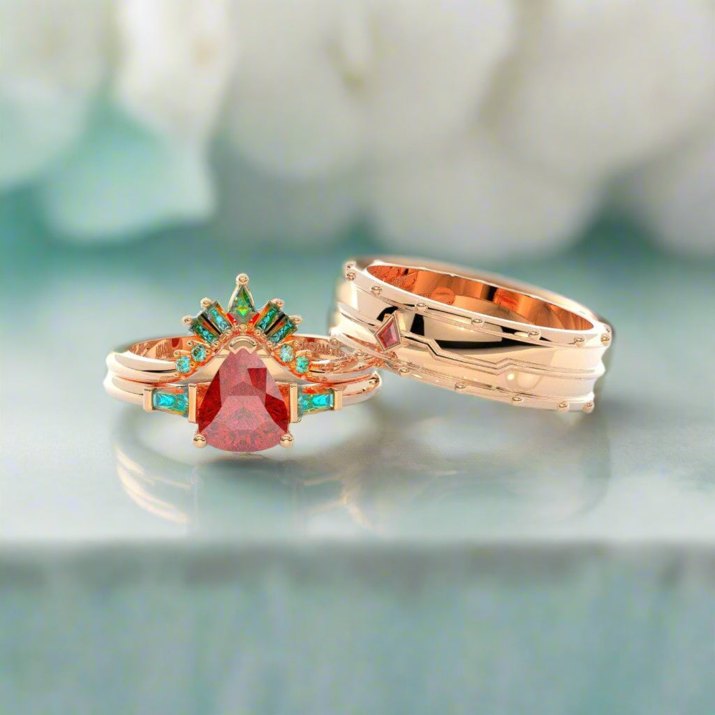 Assassin's Romance Engagement Ring- Video Game Inspired Rings in 14k Yellow Gold-Evani Naomi Jewelry