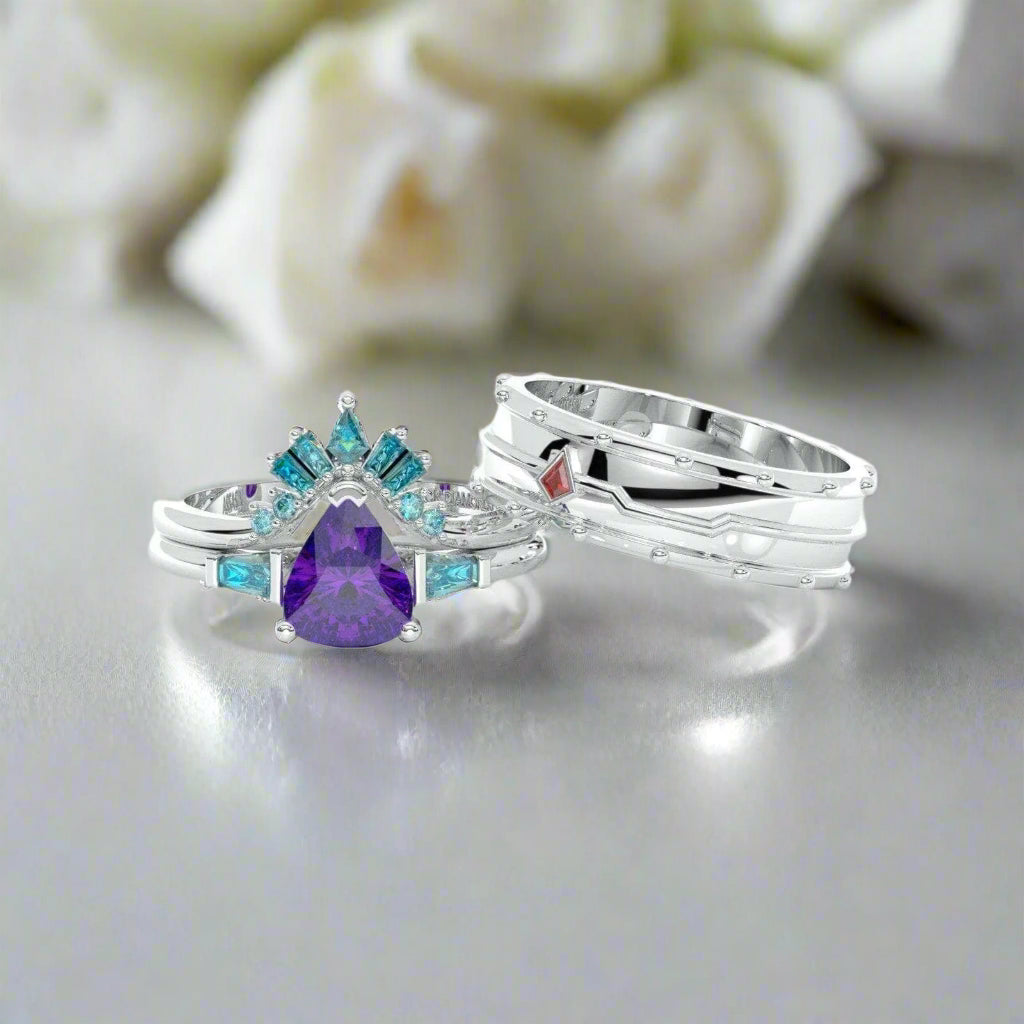 Assassin's Romance Engagement Ring- Video Game Inspired Rings in 14k Yellow Gold-Evani Naomi Jewelry