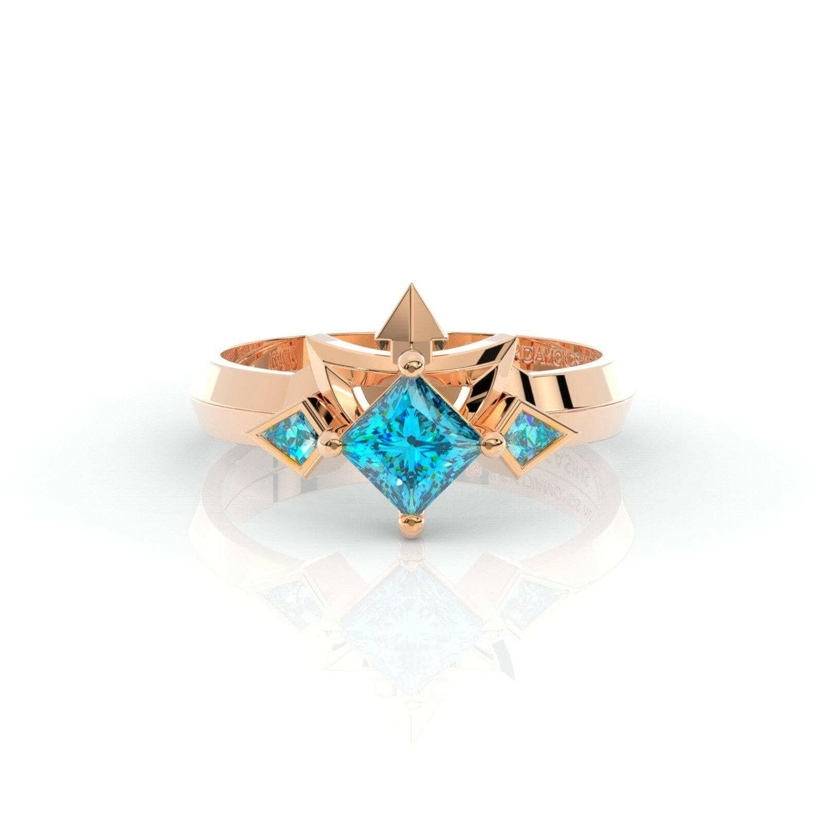 Assassin's Two-Piece Ring Set Video Game Inspired Rings in Princess-cut 14k Yellow Gold-Evani Naomi Jewelry