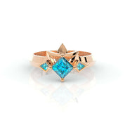 Assassin's Two-Piece Ring Set Video Game Inspired Rings in Princess-cut 14k Yellow Gold-Evani Naomi Jewelry