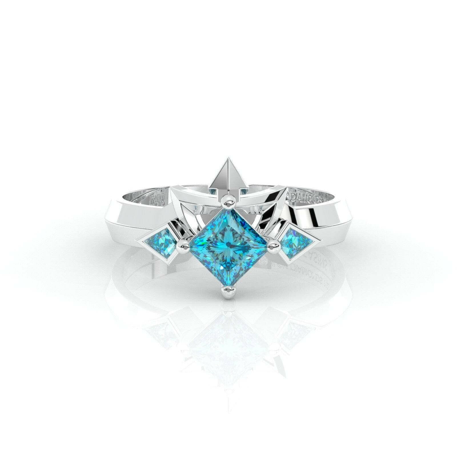 Assassin's Two-Piece Ring Set Video Game Inspired Rings in Princess-cut 14k Yellow Gold-Evani Naomi Jewelry