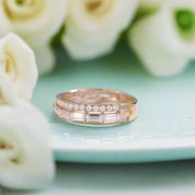 Baguette and Round Diamond Wedding Band-Evani Naomi Jewelry