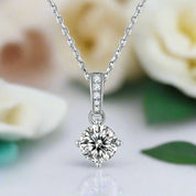 Brilliant 1.0 ct Diamond Solitaire Simple Necklace-Evani Naomi Jewelry