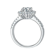Brilliant 3.00 ct Diamond Sunflower Shaped Engagement Ring-Evani Naomi Jewelry
