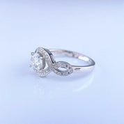 Brilliant Round-cut 1.00 ct Diamond Infinity Engagement Ring-Evani Naomi Jewelry