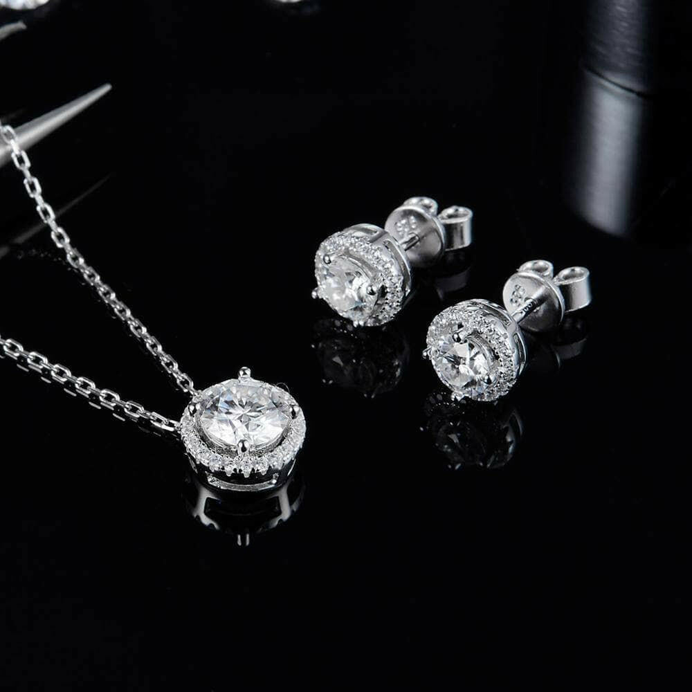 Brilliant Round-cut Diamond Jewelry Set-Evani Naomi Jewelry