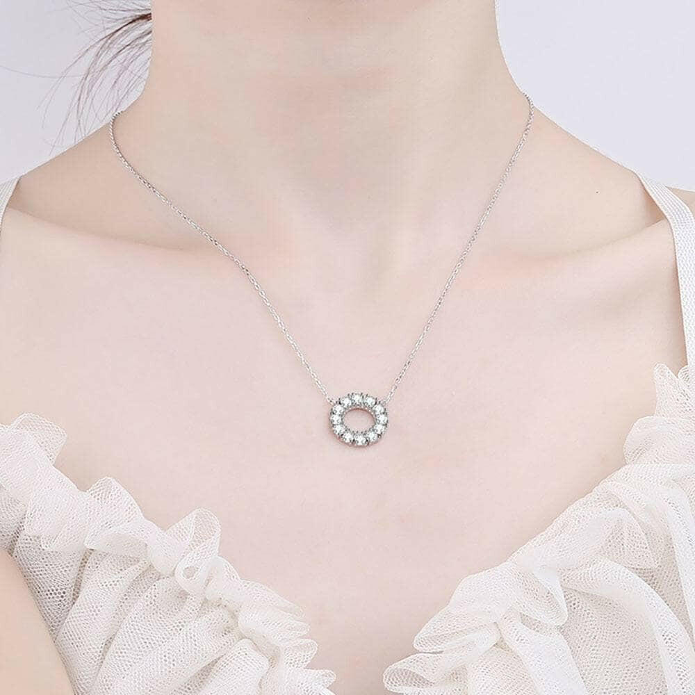 Circular 1.2 ct Diamond Pendant Necklace-Evani Naomi Jewelry