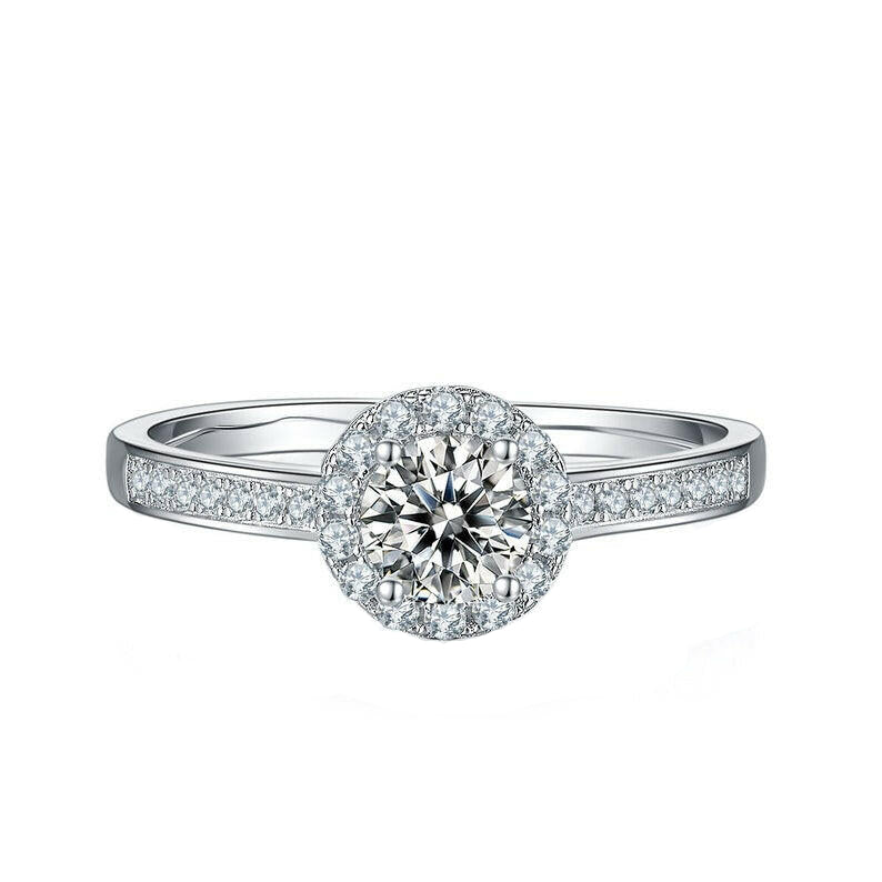 Classic 0.5 ct Diamond Halo Engagement Ring-Evani Naomi Jewelry