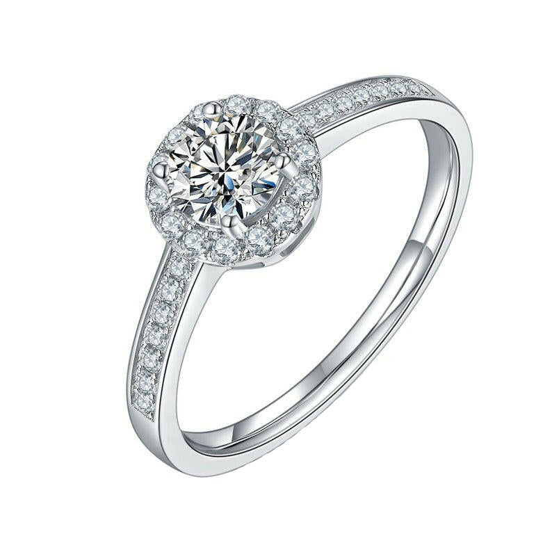 Classic 0.5 ct Diamond Halo Engagement Ring-Evani Naomi Jewelry