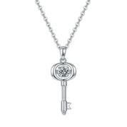 Classic 0.5 ct Diamond Key Shaped Necklace-Evani Naomi Jewelry