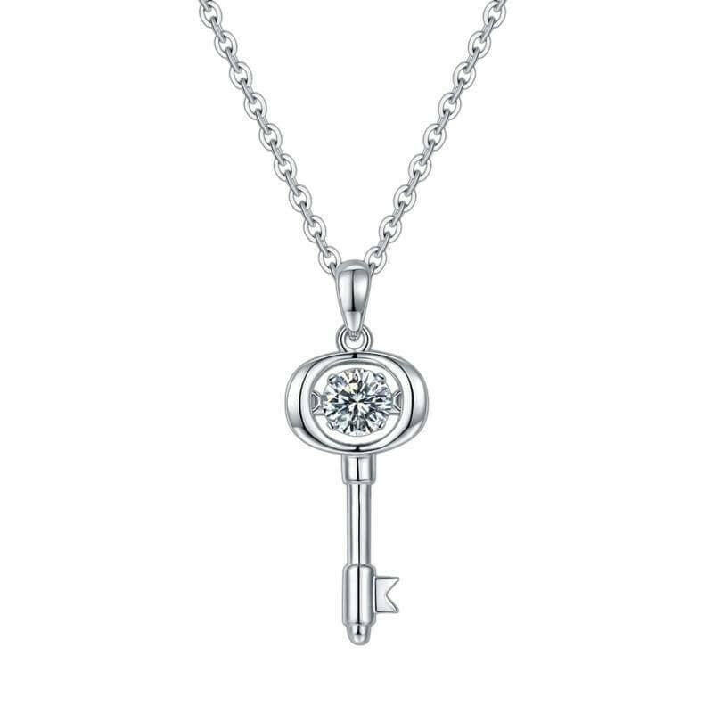 Classic 0.5 ct Diamond Key Shaped Necklace-Evani Naomi Jewelry