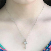 Classic 0.5 ct Diamond Key Shaped Necklace-Evani Naomi Jewelry