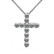 Classic 12 Pieces Round Diamond Cross Necklace-Evani Naomi Jewelry