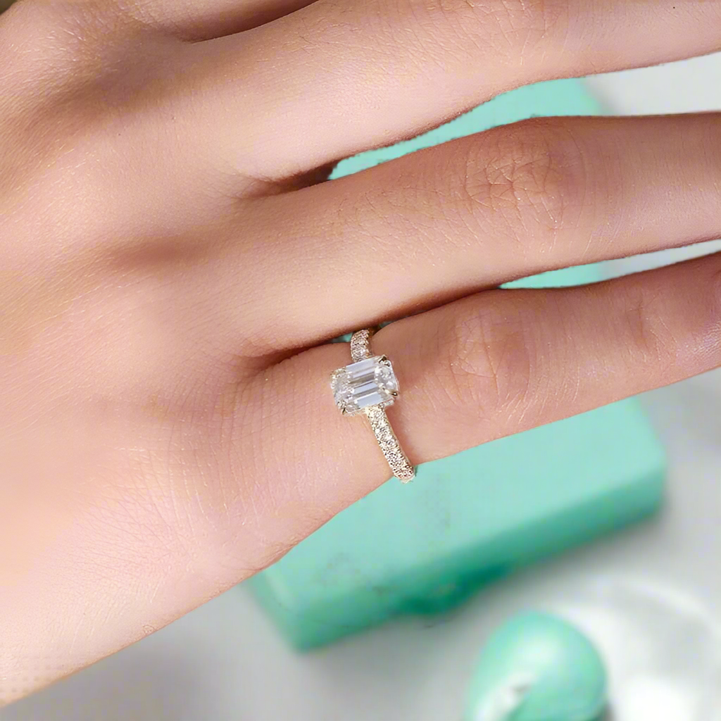 Classic 1.0 ct Emerald Cut Diamond Ring-Evani Naomi Jewelry