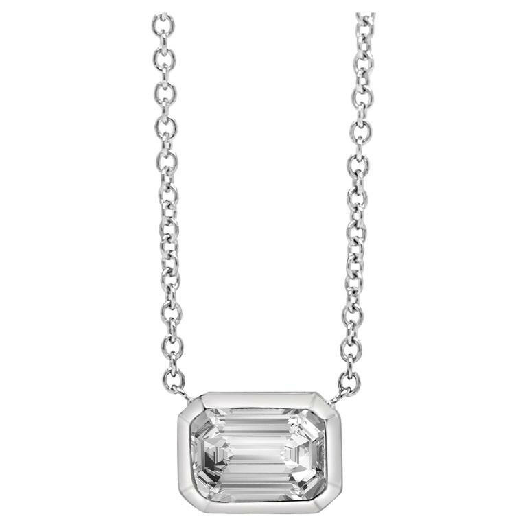 Classic 1.0 ct Emerald-cut Diamond Necklace-Evani Naomi Jewelry