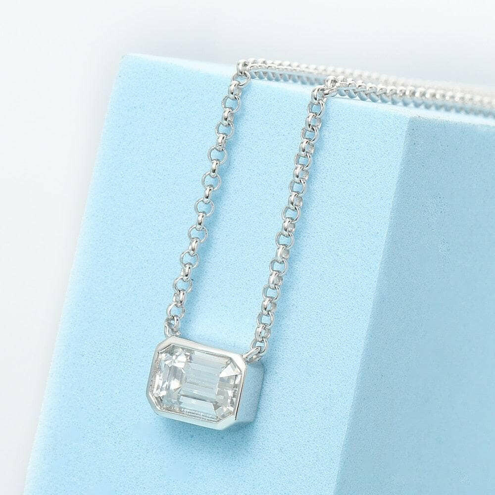 Classic 1.0 ct Emerald-cut Diamond Necklace-Evani Naomi Jewelry