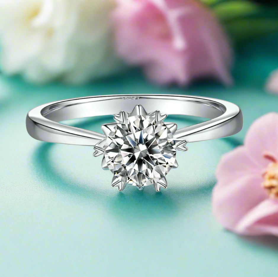Classic 1.00 ct 6.5mm Diamond Engagement Ring-Evani Naomi Jewelry
