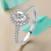 Classic 1.00 ct Oval Halo Diamond Engagement Ring-Evani Naomi Jewelry