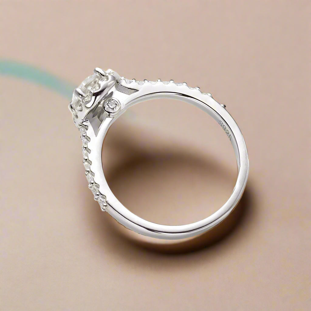 Classic 1.00 ct Oval Halo Diamond Engagement Ring-Evani Naomi Jewelry