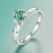 Classic 1.00 ct Round Green Diamond Engagement Ring-Evani Naomi Jewelry