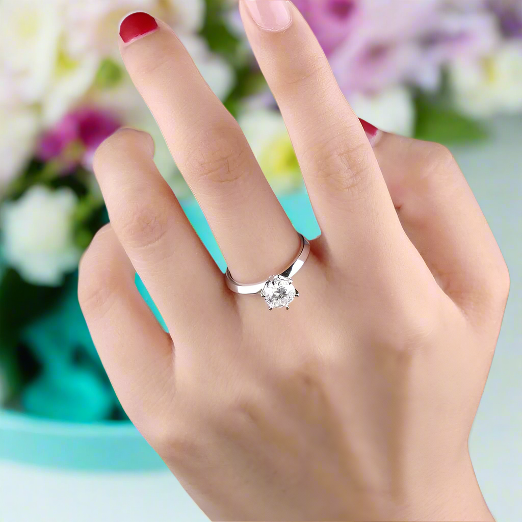 Classic 1ct Round Cut Diamond Engagement Ring-Evani Naomi Jewelry