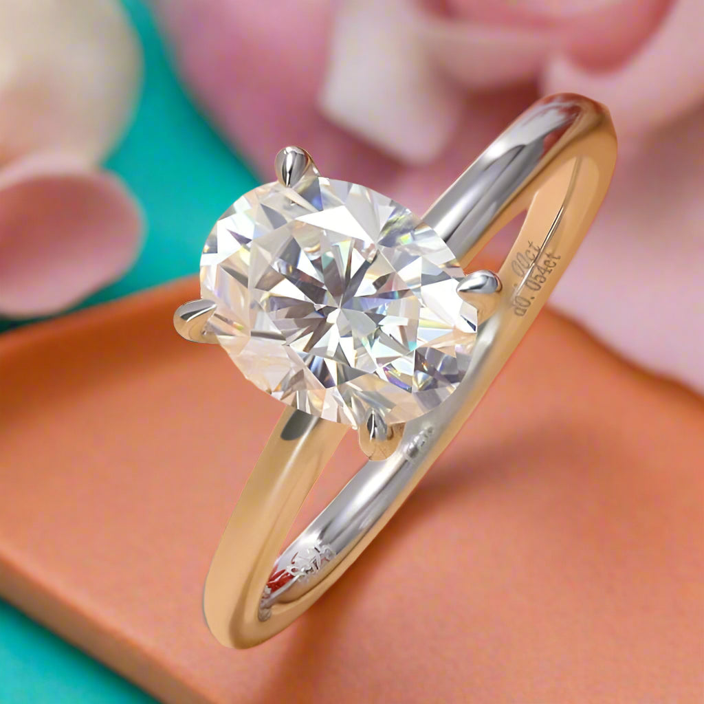 Classic 2.0 ct Oval-cut Diamond Solitaire Wedding Ring Set-Evani Naomi Jewelry