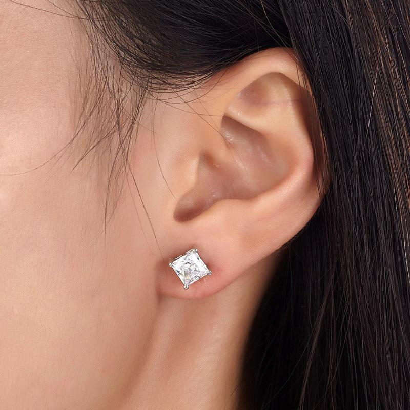 Classic 2.00 ct Princess Cut Diamond Stud Earrings-Evani Naomi Jewelry
