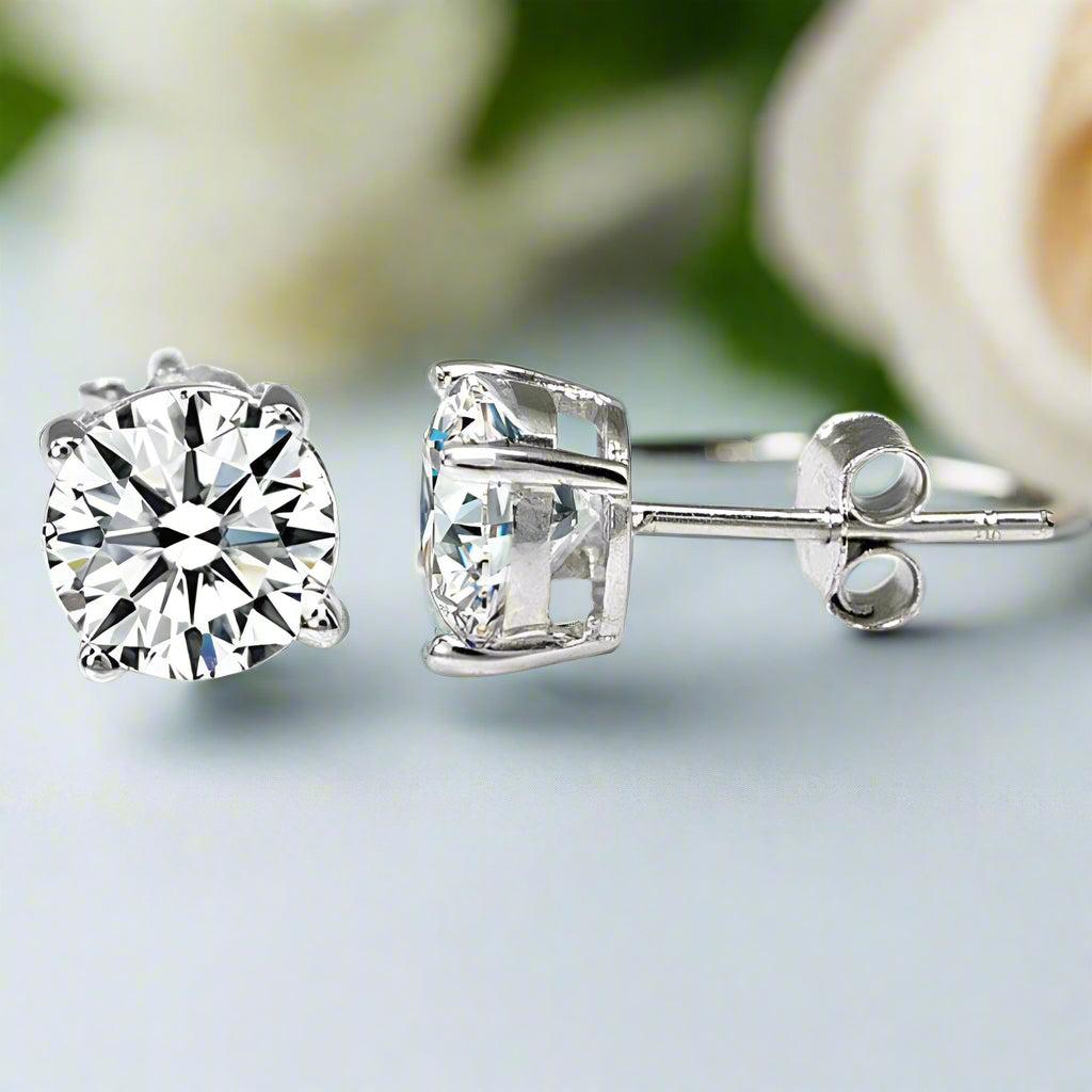 Classic 2.00 ct Round Cut Diamond Stud Earrings-Evani Naomi Jewelry