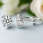 Classic 2.00 ct Round Cut Diamond Stud Earrings-Evani Naomi Jewelry
