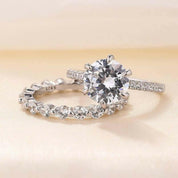 Classic 2.5ct Round Cut Diamonds Bridal Ring Set-Evani Naomi Jewelry