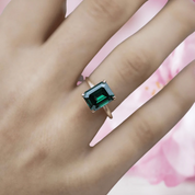 Classic 3.0ct Yellow Gold Emerald Cut Engagement Ring-Evani Naomi Jewelry